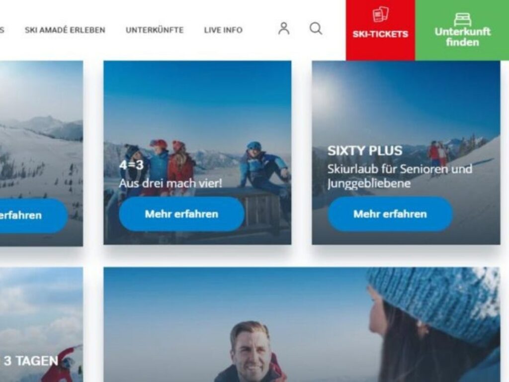 Ski amadé Website Relaunch Teaser